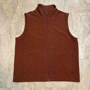 IBEX Zque Merino Wool Gray Flannel Full Zip Casual Vest L Outdoor Hunting Hiking